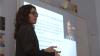 A Spanish language assistant presents to a class about her culture