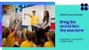 Teacher and 4 pupils taking part in a classroom activity, alongside the message ‘Bring the world into the new term – inspiration, resources, collaboration’ and the British Council logo