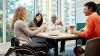 A group of people engaged in a discussion