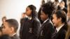 Group of school children in a school in the UK 