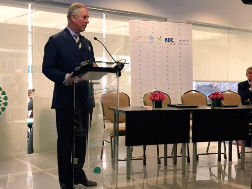 HRH Prince Charles speaking at the “Learning from Experience” event.