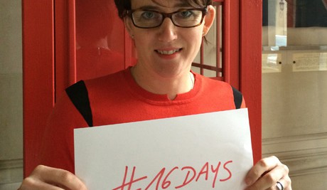 Kara Owen marking the International Day for the Elimination of Violence against Women on 25 November 2014