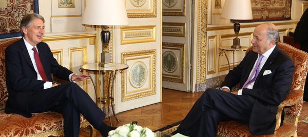 Philip Hammond with Laurent Fabius