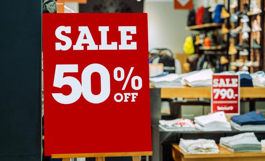 Shopping signs and notices