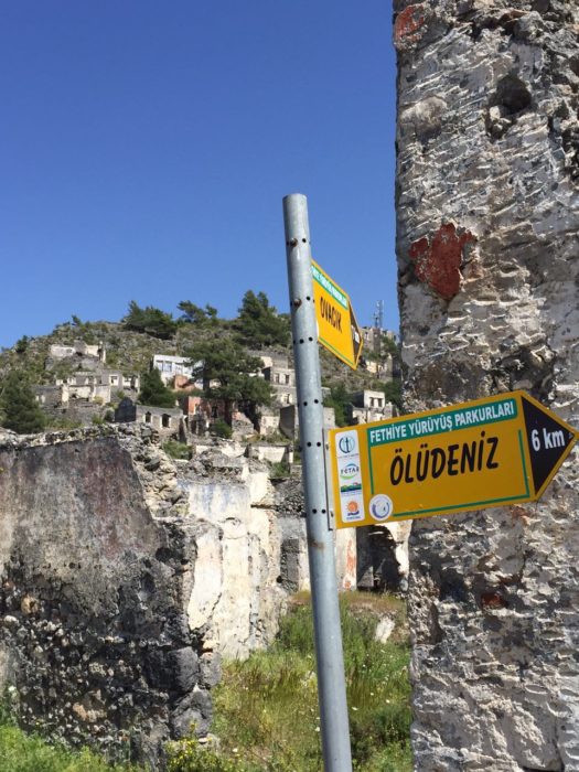 Starting Lycian Way in deserted village of Kayaköy