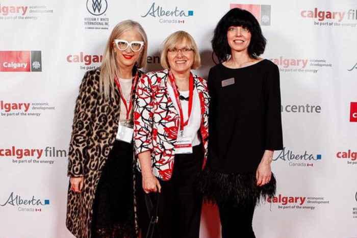 Caroline Saunders on the red carpet the opening of the Calgary Film Centre