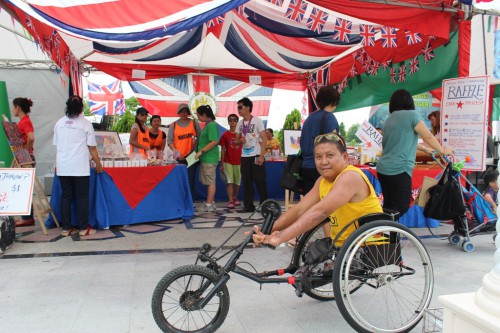 Pusat Ehsan member at the British HIgh Commission booth