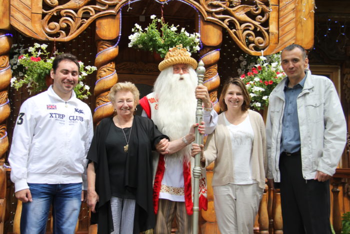 Ambassador Fionna Gibb with Ded Moroz at Belovezhskaya Puscha