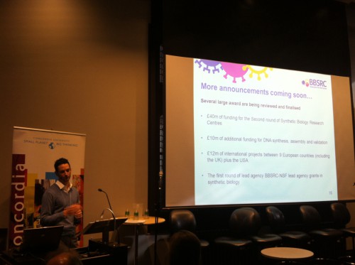 Dr Andy Boyce from BBSRC at the UK-Canada Synthetic Biology Workshop