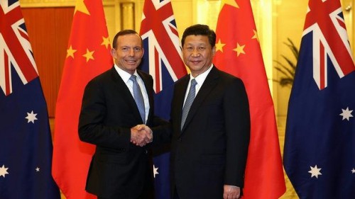 PM Abbott and Chinese President Xi in Canberra