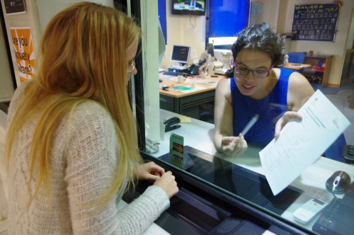 Form filling in the British Consulate in Malaga, Spain. Photo: Ricky Leach