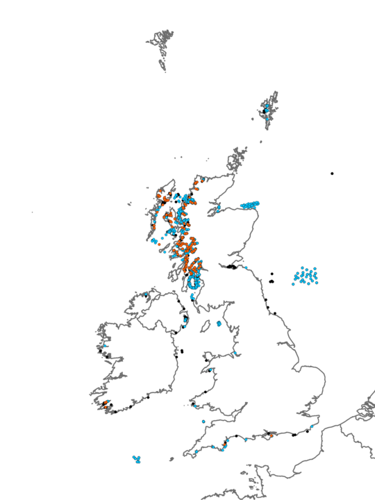 Distribution of habitat SS.SMu.CFiMu Circalittoral fine mud