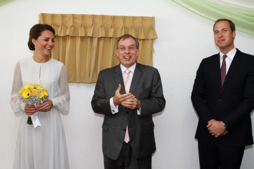 Simon Featherstone with TRHs The Duke and Duchess of Cambridge at the Residence