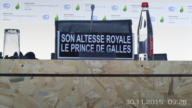 HRH Prince of Wales at COP21