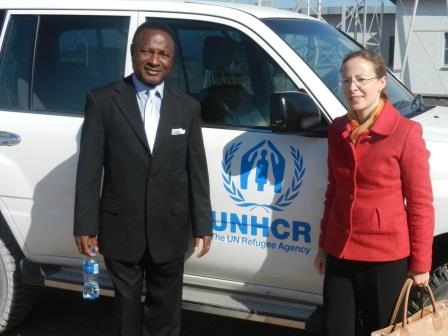 Dr Lawrence Mgbangson, UNHCR Country Representative, with HE Mrs Marianne Young
