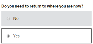 Do you need to return to where you are now?