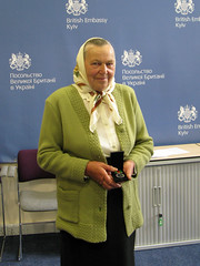 Maria Kohut with her father's medal