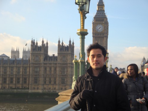 In front of Big Ben & the Houses of Parliament