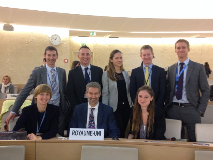A surprisingly smiley UK team looks forward to the end of the session.