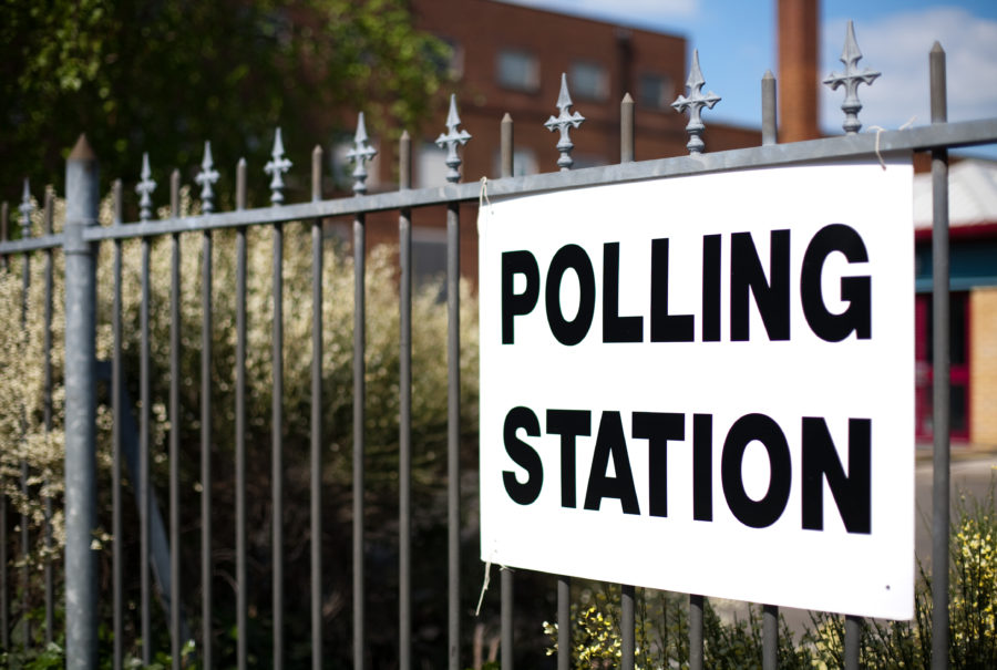 Directions to a polling station for a UK general election, European election or local election.