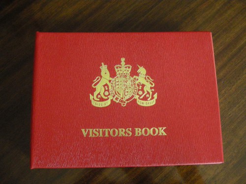 One of the small rituals: Signing in the Visitors Book