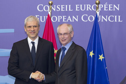President VAN ROMPUY welcomes Boris TADIC, President of Serbia President VAN ROMPUY welcomes Boris TADIC, President of Serbia