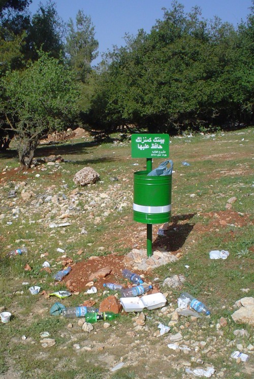Litter surrounding a rubbish bin Litter surrounding a rubbish bin