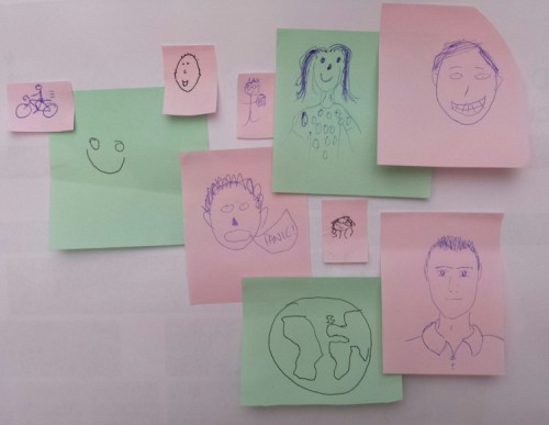 The FCO digital team in caricature, used for assigning members of the team to review the training materials.