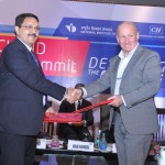John Mathers and Pradyumna Vyas sign an MoU between Indian and UK Design Councils