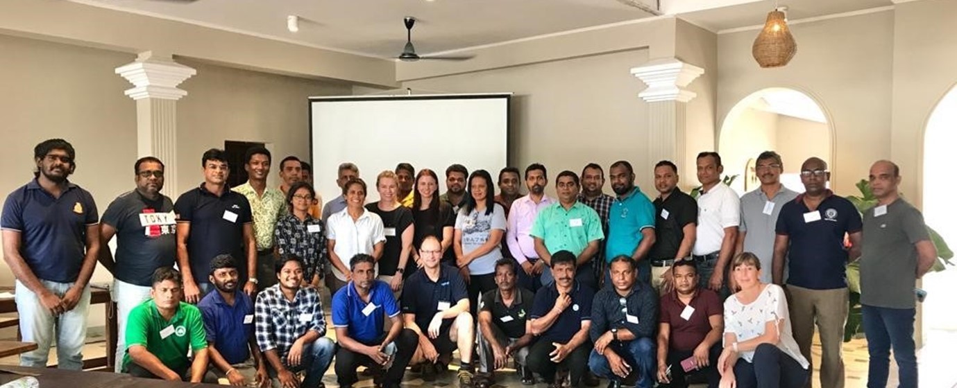 group attending the emergency response training in Sri Lanka