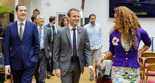 Emmanuel Macron and George Osborne in Paris, 27 July 2015