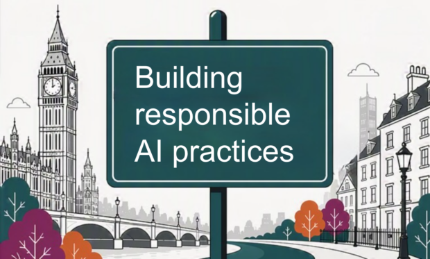 a title card that says 'Building responsible AI practices'