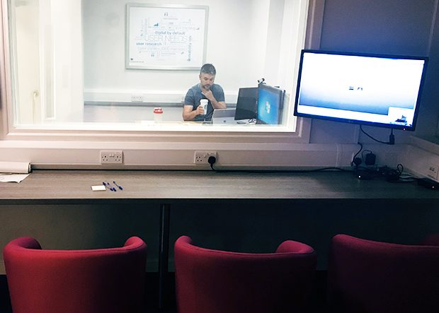 Testing in our user experience lab.