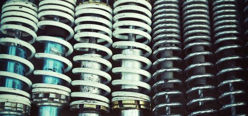 row of shock absorbers