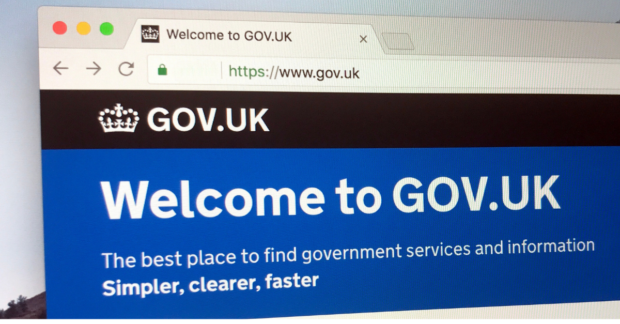 Image of the GOV.UK homepage