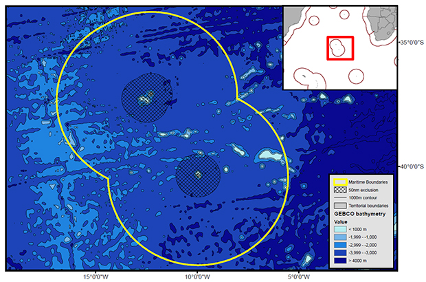 Satellite image of Tristan da Cunha