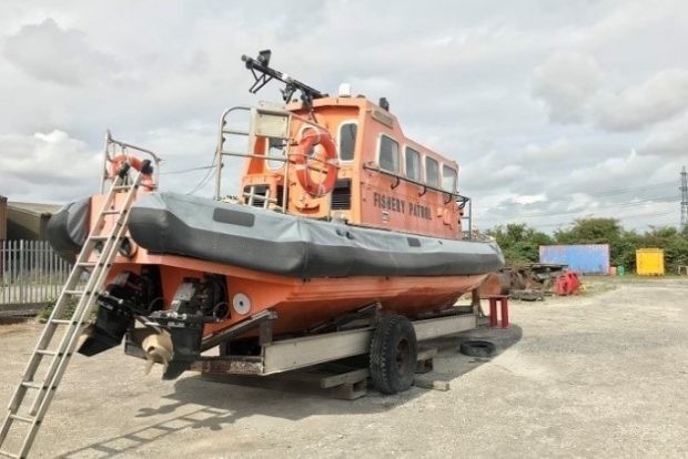 The Wave Dancer pictured at a storage yard in Grimsby.