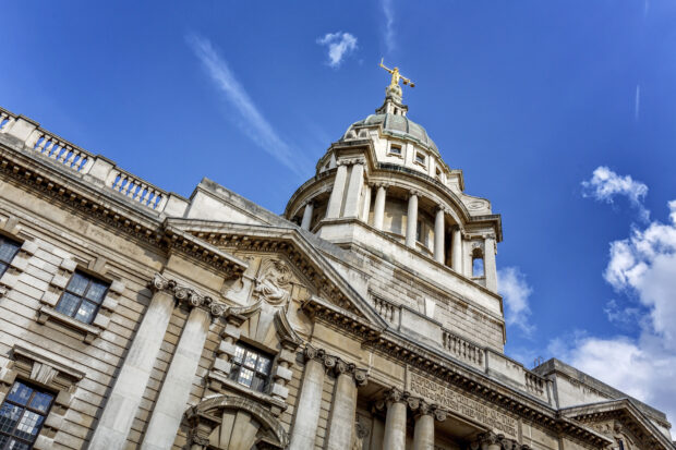 The Statue of Justice on the Old Bailey in London.