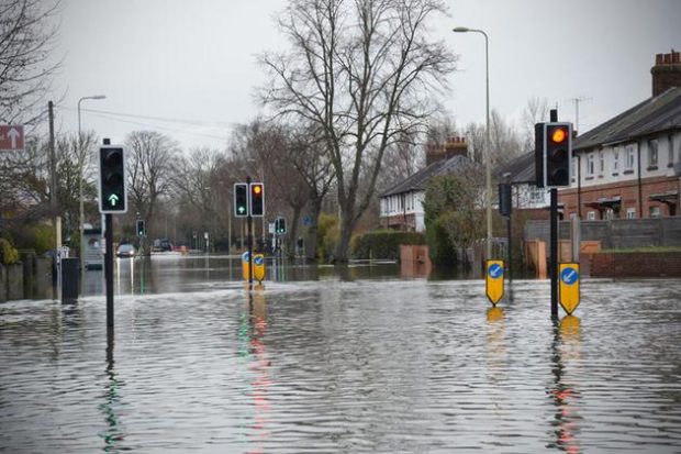 Flooded UK street