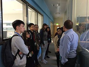 Student looking at the laboratory testing facilities at APHA Weybridge