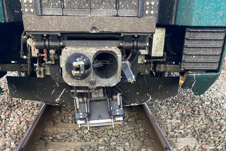 Damage to the front of the passenger train (courtesy of Network Rail).