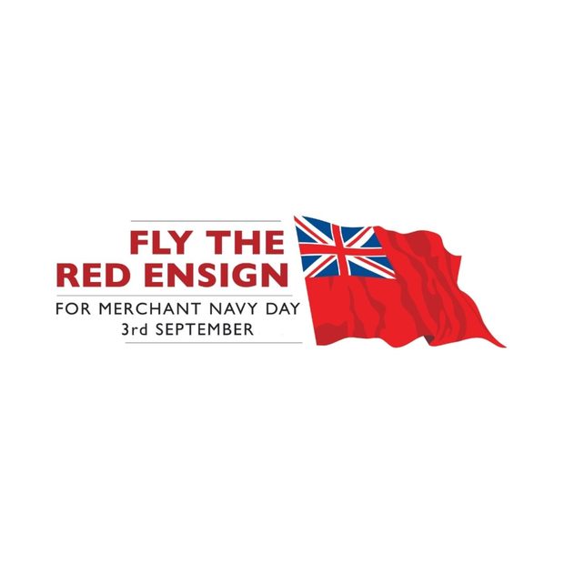 Fly the Red Ensign for Merchant Navy Day wording next to the Red Ensign flag.