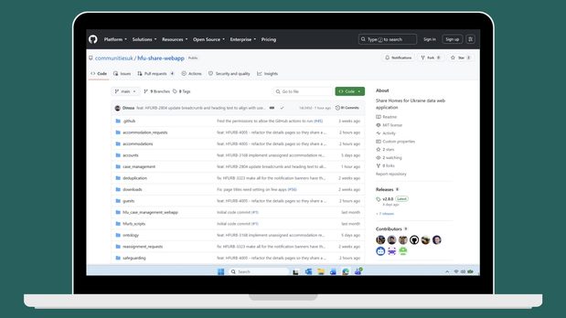 Github page for Share Homes for Ukraine data
