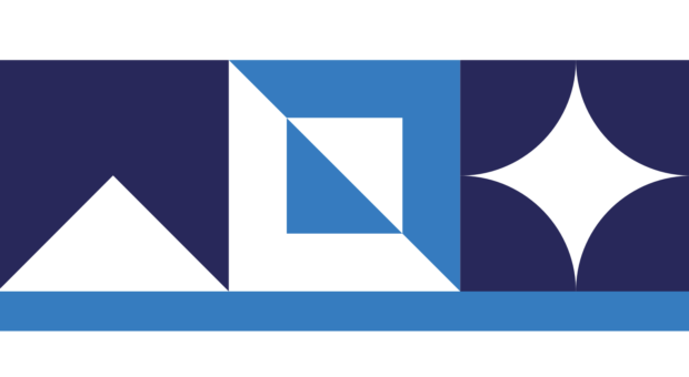 Graphic image - abstract blue shapes