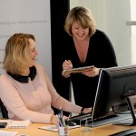 Rachel Carnac and Jill Fitzgibbon in the office.
