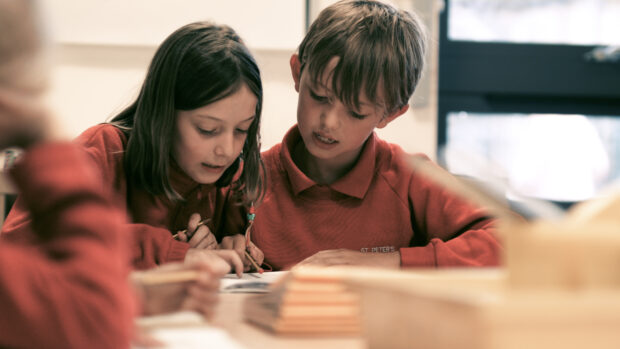 Male and female primary school pupils