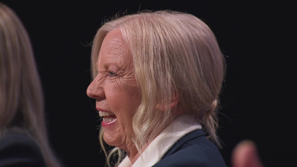 Dragon Deborah Meaden watching on of the pitches from tonight's show.