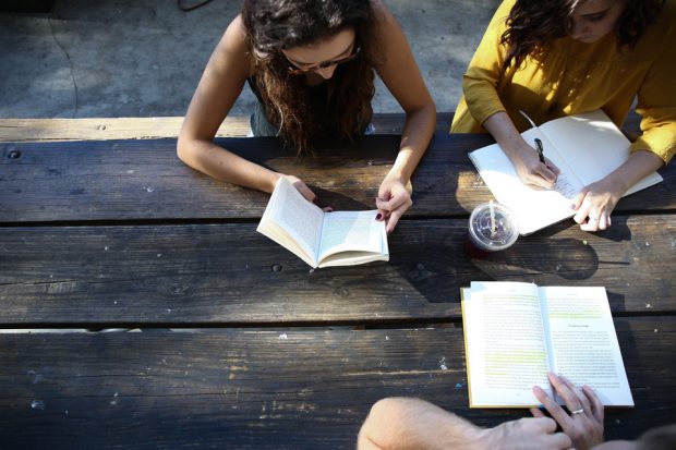 Students studying