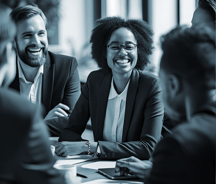Smiling people in meeting