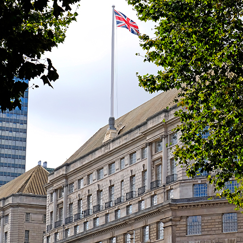Flag flying at Thames House